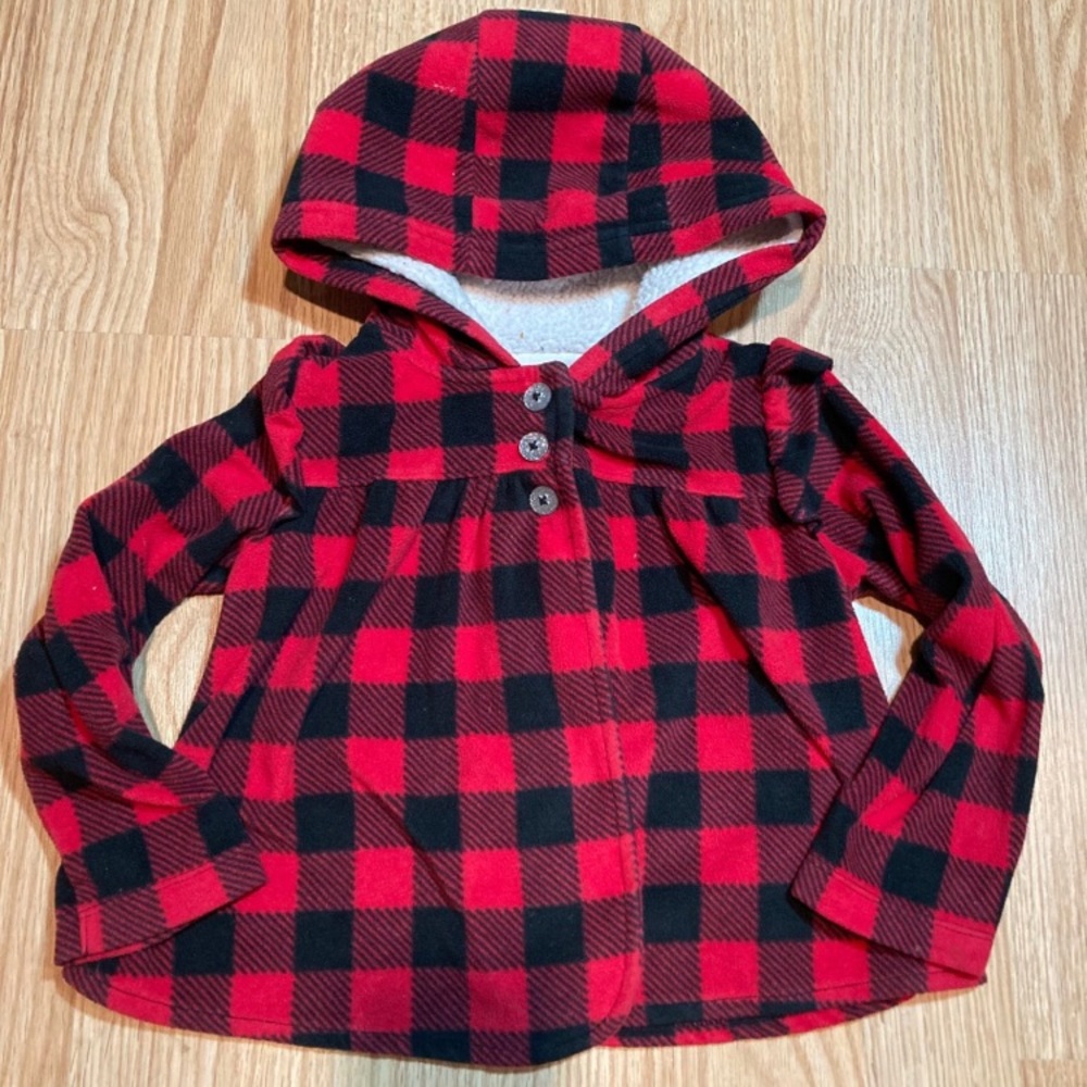 Carters Buffalo plaid hooded jacket 24 month